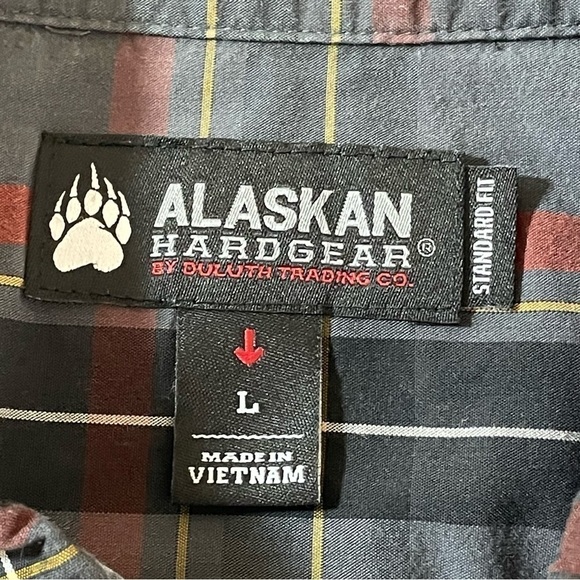 Alaskan Hardgear Mens L Short Sleeve Button Up Lightweight Plaid Outdoor Shirt - Picture 10 of 10